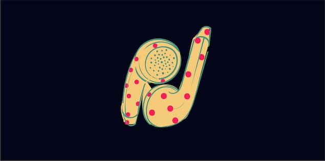 Polka dots on earbuds