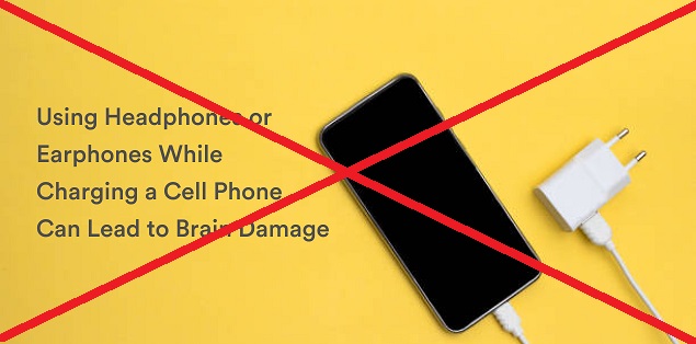 Using Headphones or Earphones While Charging a Cell Phone Does Not Lead to Brain Damage