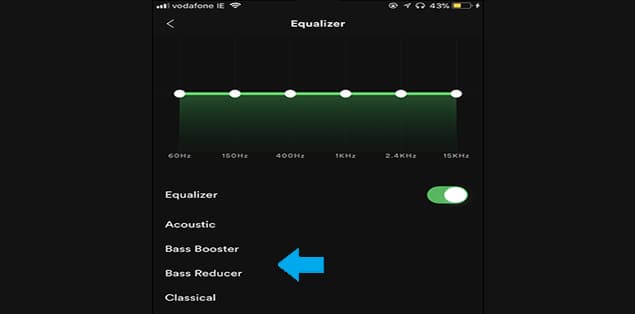 To activate the equalization, you need to press the toggle button