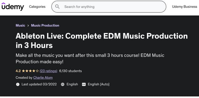 Ableton Live: Complete EDM Music Production in 3 Hours
