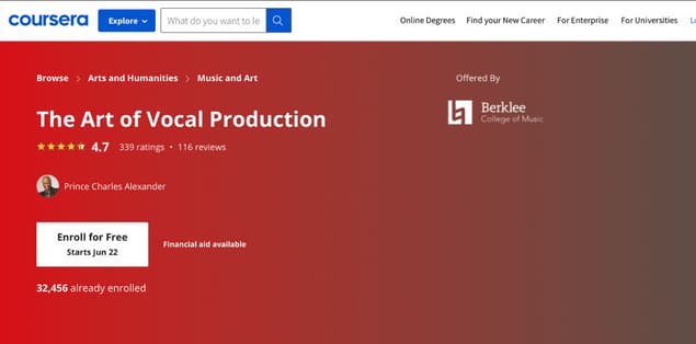 Coursera The Art of Vocal Production