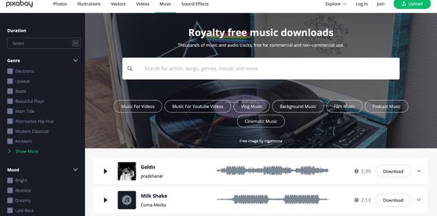 Pixabay royalty free music