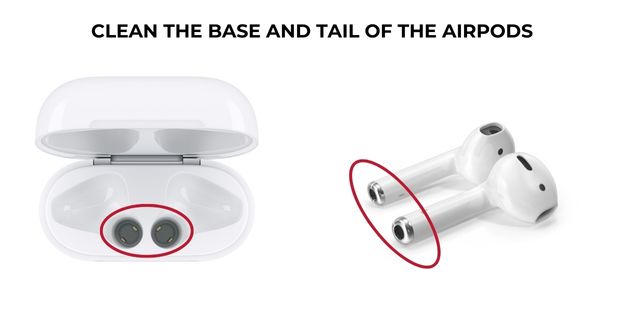 Clean the Base and Tail of the AirPods