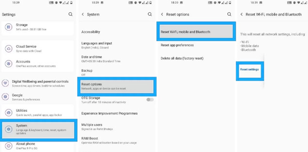 Reset Android Network Settings