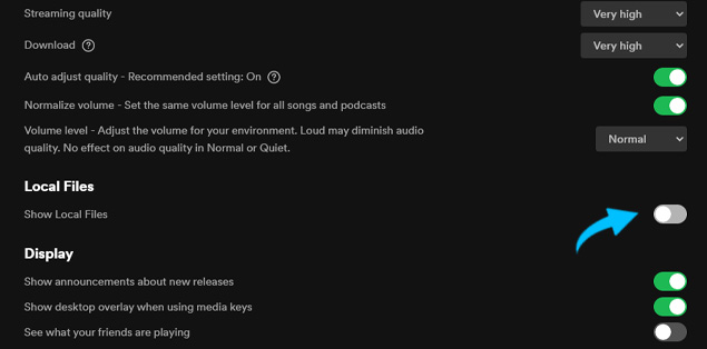 Reset Your Local Files Preferences