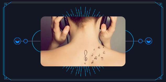 Music Tattoo on the Neck