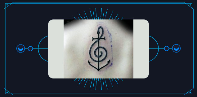 Music Tattoo on Neck