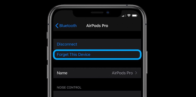  On the info icon against the name of your AirPods, you need to tap on "Forget this device."