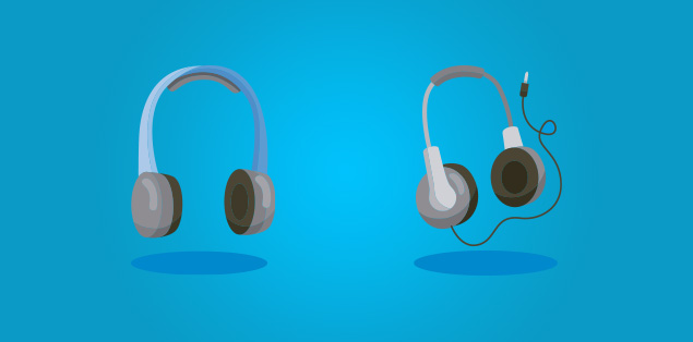 Wired or wireless studio headphones