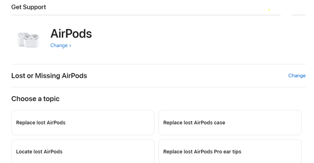 Select “Replace Lost AirPods Case.”