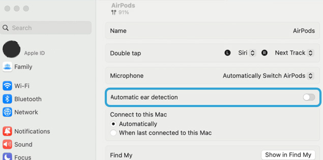 How to Disable the Automatic Ear Detection Feature on AirPods Pro or AirPods Max Using Mac? 