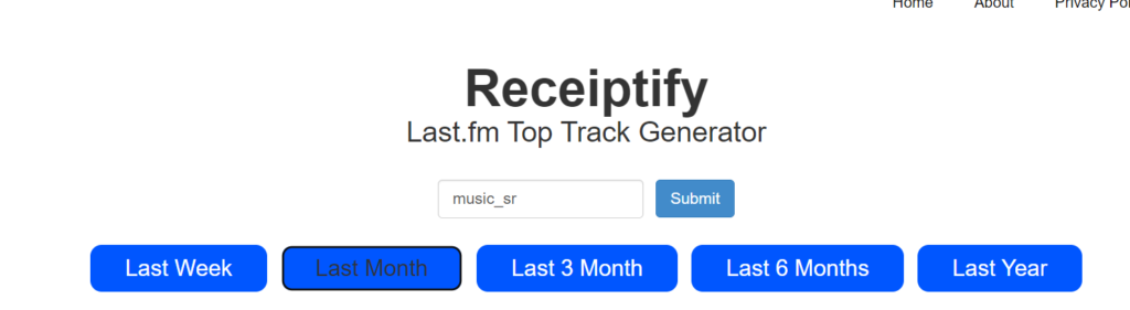 Receiptify for Last.Fm