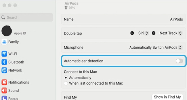 How to Switch Off Automatic Ear Detection on AirPods (1st and 2nd Generation) Using Mac?