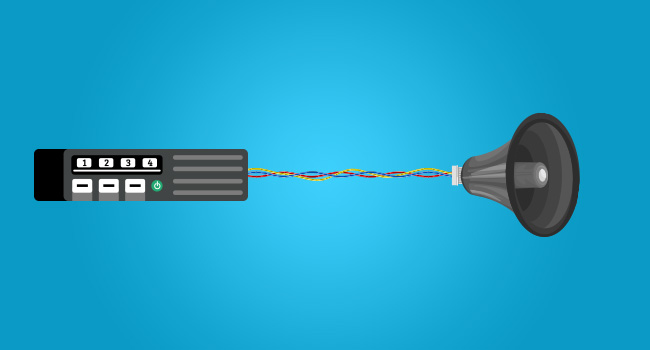 Connect the speaker to the amplifier or control unit