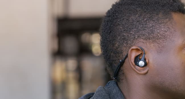 A wireless earbuds inside the ear